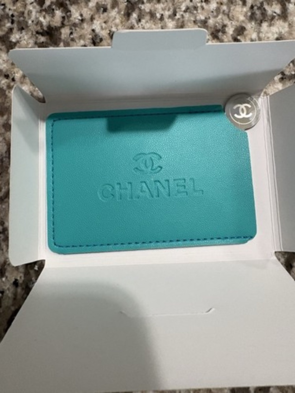 NIB CHANEL TEAL  Metallic Mirror with case